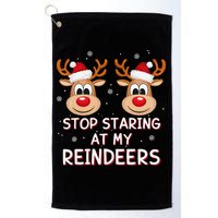 Stop Staring At My Reindeers Dirty Xmas Boob Joke Golf Towel