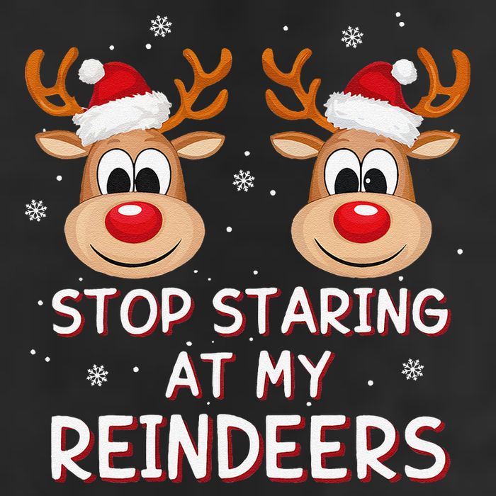 Stop Staring At My Reindeers Dirty Xmas Boob Joke Golf Towel