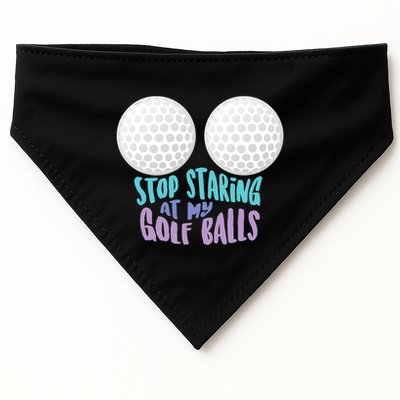 Stop Staring At My Golf Balls Funny Boobs For Golfer USA-Made Doggie Bandana