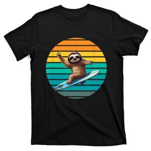 Sloth Surfing A Wave Surfing Sloth Surf T-Shirt