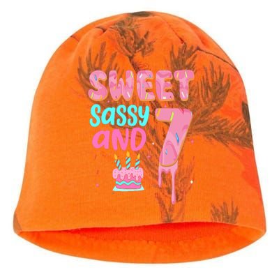 Sweet Sassy And Seven Birthday Girl Donut 7th Birthday Kati - Camo Knit Beanie