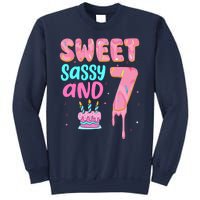 Sweet Sassy And Seven Birthday Girl Donut 7th Birthday Sweatshirt