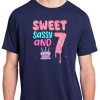 Sweet Sassy And Seven Birthday Girl Donut 7th Birthday Adult ChromaSoft Performance T-Shirt