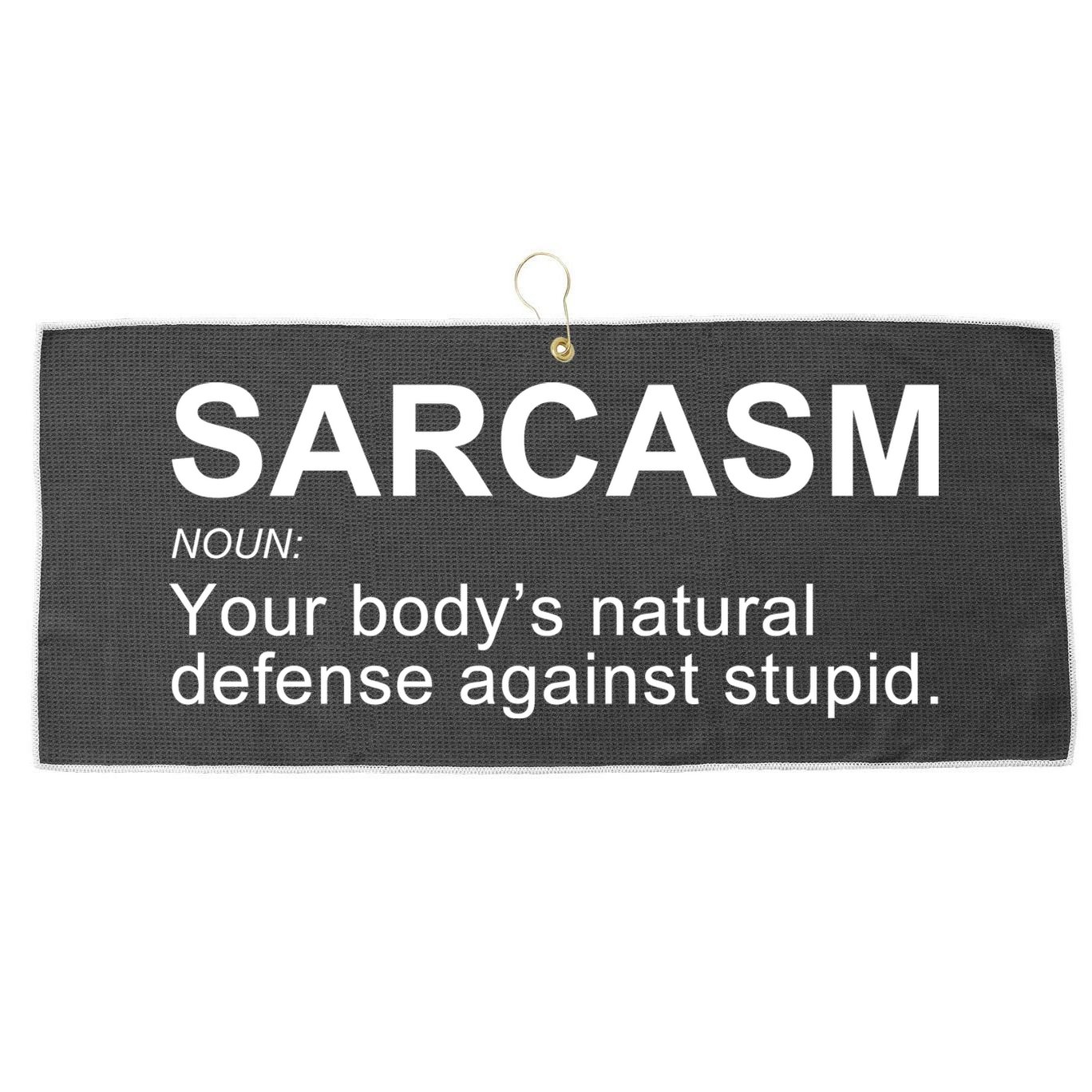 Sarcasm Large Microfiber Waffle Golf Towel