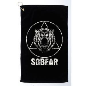 Sobear Sobriety Anniversary Sober Aa Na Recovery Platinum Collection Golf Towel