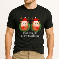 Stop Staring At My Reindeers Boobs Ugly Gag Xmas Sweater  Cooling Performance Crew T-Shirt