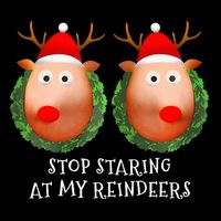 Stop Staring At My Reindeers Boobs Ugly Gag Xmas Sweater  Cooling Performance Crew T-Shirt