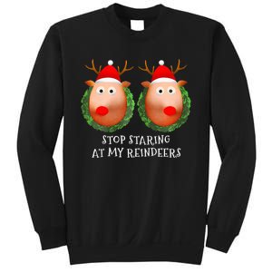 Stop Staring At My Reindeers Boobs Ugly Gag Xmas Sweater  Sweatshirt