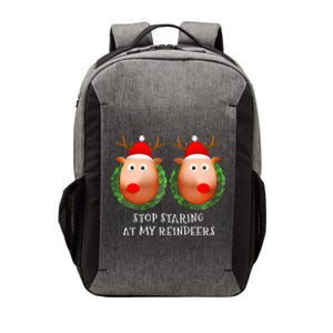 Stop Staring At My Reindeers Boobs Ugly Gag Xmas Sweater  Vector Backpack