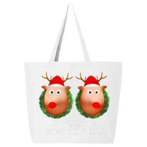 Stop Staring At My Reindeers Boobs Ugly Gag Xmas Sweater  25L Jumbo Tote