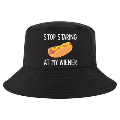 Stop Staring At My Wiener Funny Joke Sarcastic Cool Comfort Performance Bucket Hat