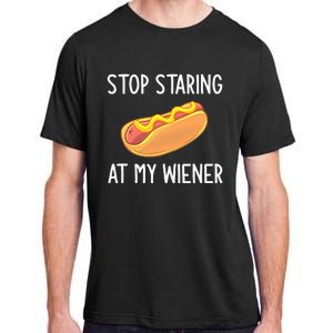 Stop Staring At My Wiener Funny Joke Sarcastic Adult ChromaSoft Performance T-Shirt