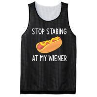 Stop Staring At My Wiener Funny Joke Sarcastic Mesh Reversible Basketball Jersey Tank