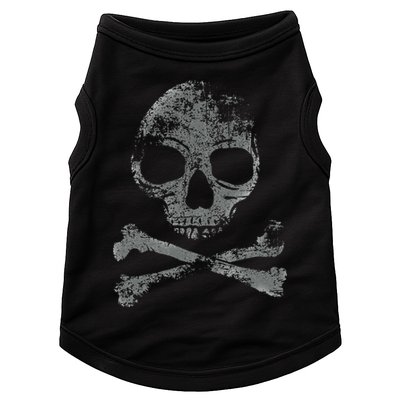 Scary Skull And Crossbones Grunge Style Gothic Creepy Spooky Doggie Tank