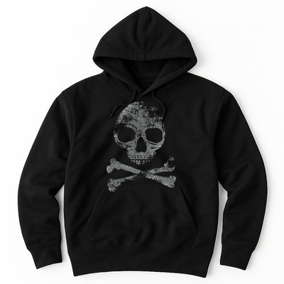 Scary Skull And Crossbones Grunge Style Gothic Creepy Spooky Hoodie