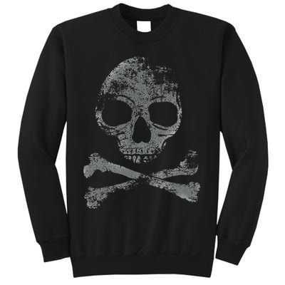 Scary Skull And Crossbones Grunge Style Gothic Creepy Spooky Sweatshirt