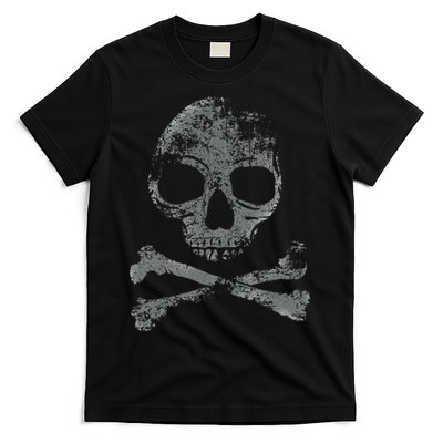 Scary Skull And Crossbones Grunge Style Gothic Creepy Spooky T-Shirt