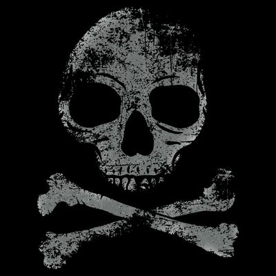 Scary Skull And Crossbones Grunge Style Gothic Creepy Spooky T-Shirt