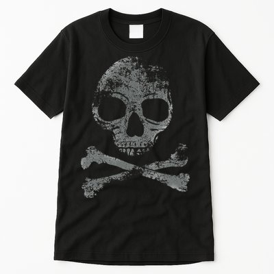 Scary Skull And Crossbones Grunge Style Gothic Creepy Spooky Tall T-Shirt