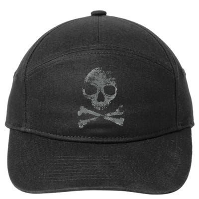 Scary Skull And Crossbones Grunge Style Gothic Creepy Spooky 7-Panel Snapback Hat