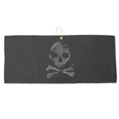 Scary Skull And Crossbones Grunge Style Gothic Creepy Spooky Large Microfiber Waffle Golf Towel