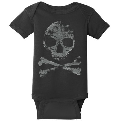 Scary Skull And Crossbones Grunge Style Gothic Creepy Spooky Baby Bodysuit