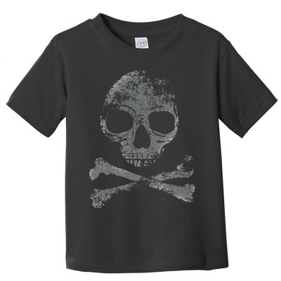Scary Skull And Crossbones Grunge Style Gothic Creepy Spooky Toddler T-Shirt