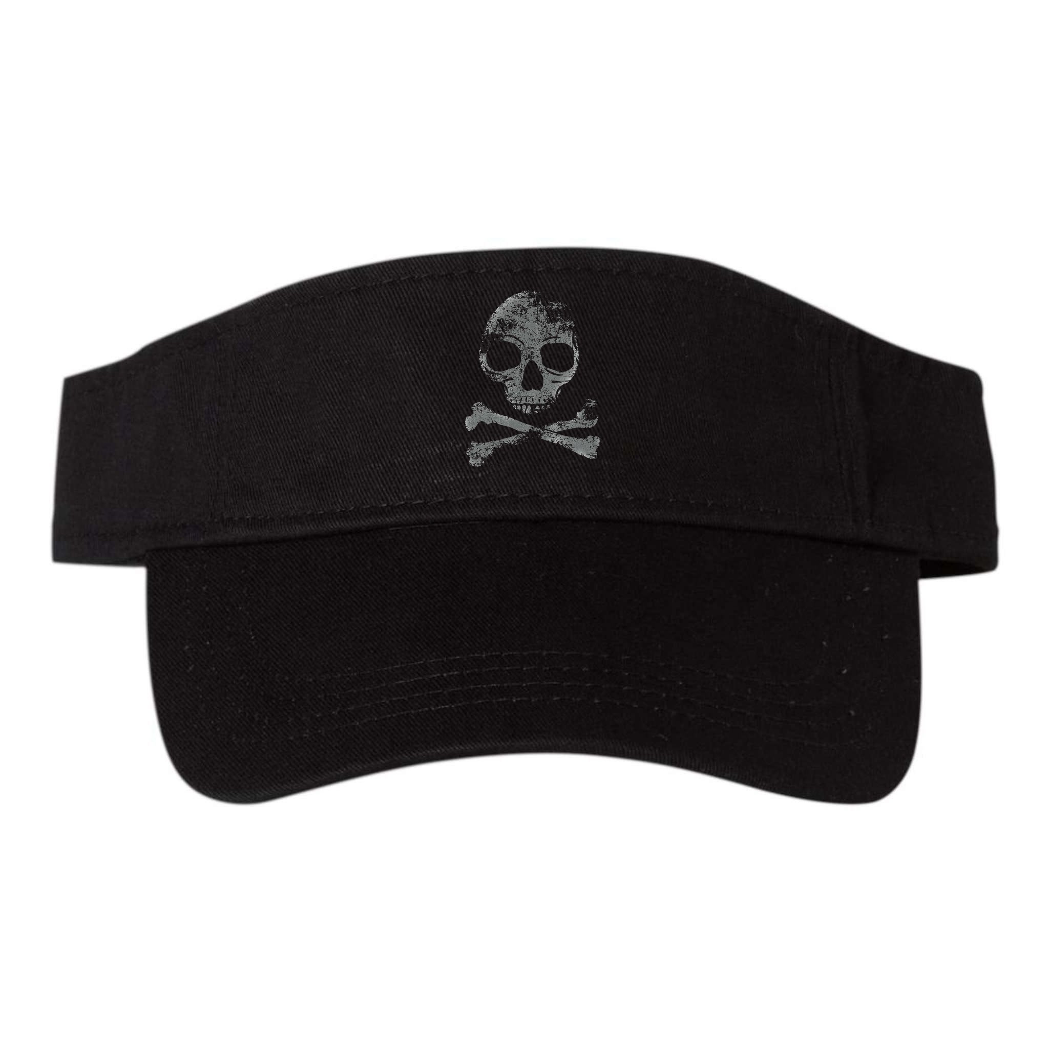 Scary Skull And Crossbones Grunge Style Gothic Creepy Spooky Visor