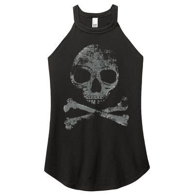 Scary Skull And Crossbones Grunge Style Gothic Creepy Spooky Women's Perfect Tri Rocker Tank