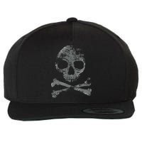 Scary Skull And Crossbones Grunge Style Gothic Creepy Spooky Wool Snapback Cap