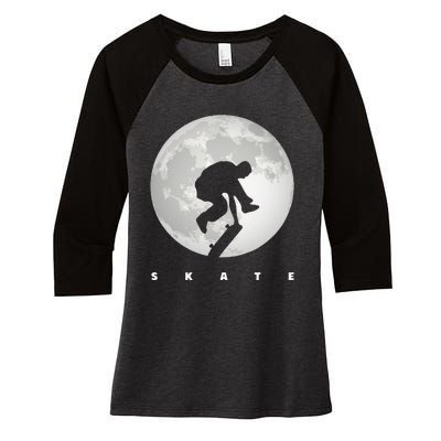 Skateboarding Skateboard Apparel Skateboarder Skateboard Women's Tri-Blend 3/4-Sleeve Raglan Shirt