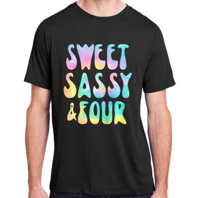 Sweet Sassy And Four 4th Birthday Girl Tie Dye 4 Year Old Adult ChromaSoft Performance T-Shirt