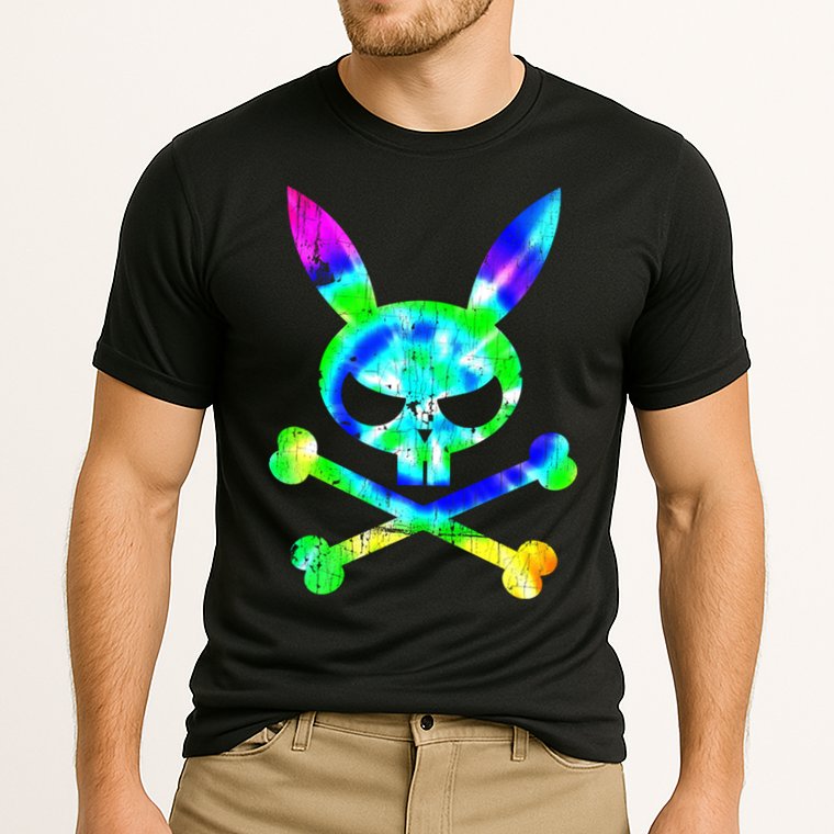 Scary Skull And Crossbones Bad Rabbit Horror Bunny Tie Dye Gift Cooling Performance Crew T-Shirt
