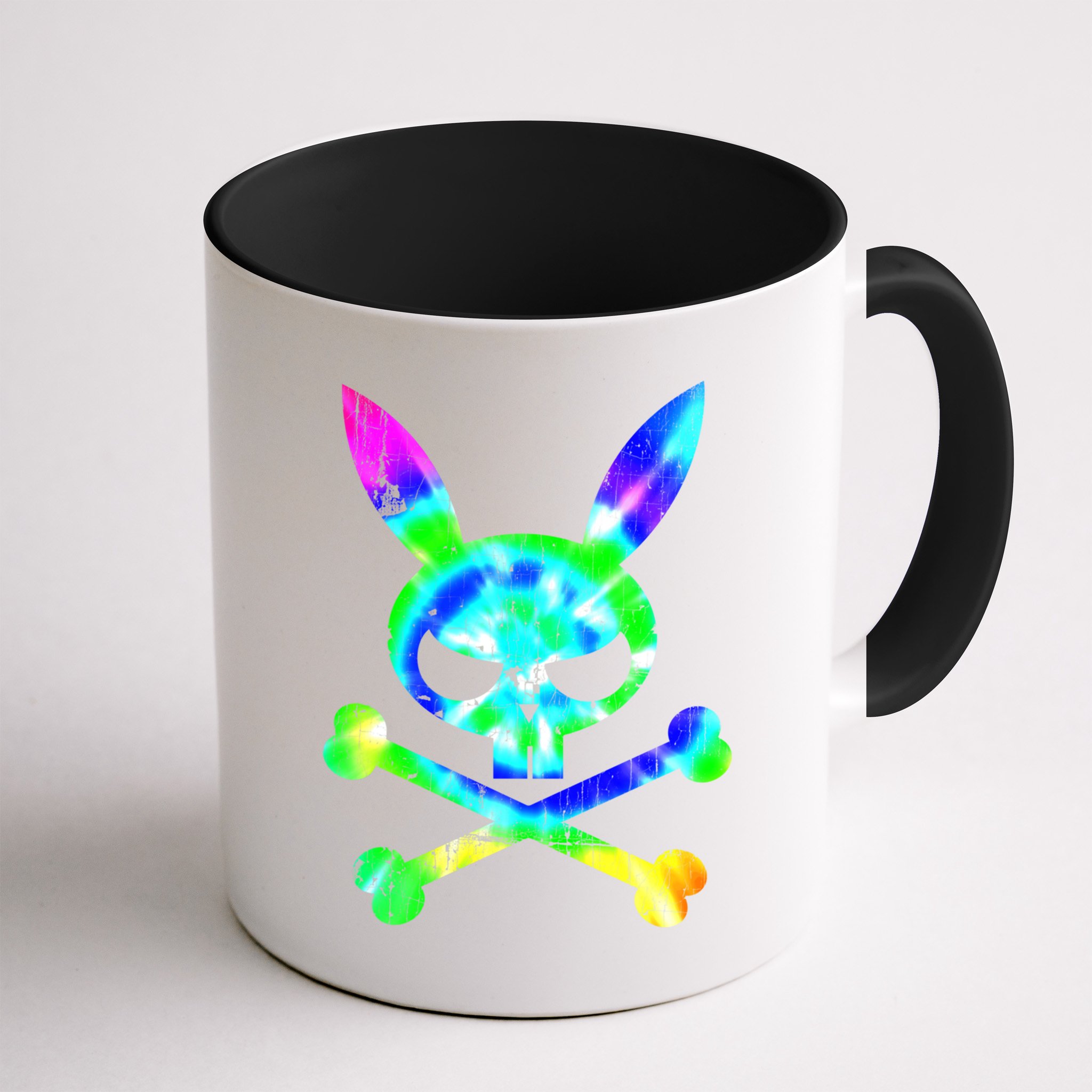 Scary Skull And Crossbones Bad Rabbit Horror Bunny Tie Dye Gift Mug
