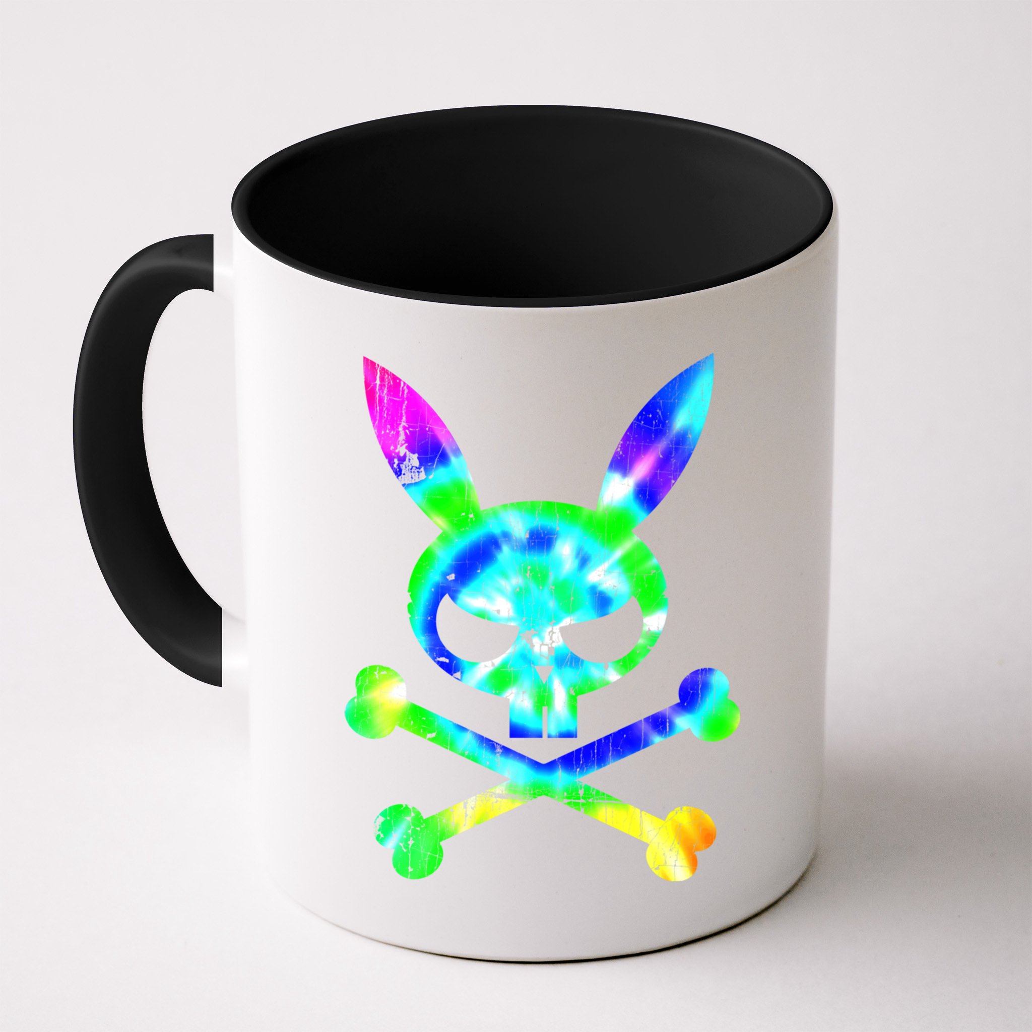 Scary Skull And Crossbones Bad Rabbit Horror Bunny Tie Dye Gift Mug