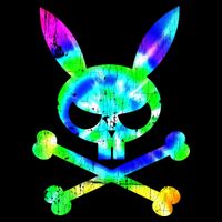 Scary Skull And Crossbones Bad Rabbit Horror Bunny Tie Dye Gift Flat Bill Trucker Hat