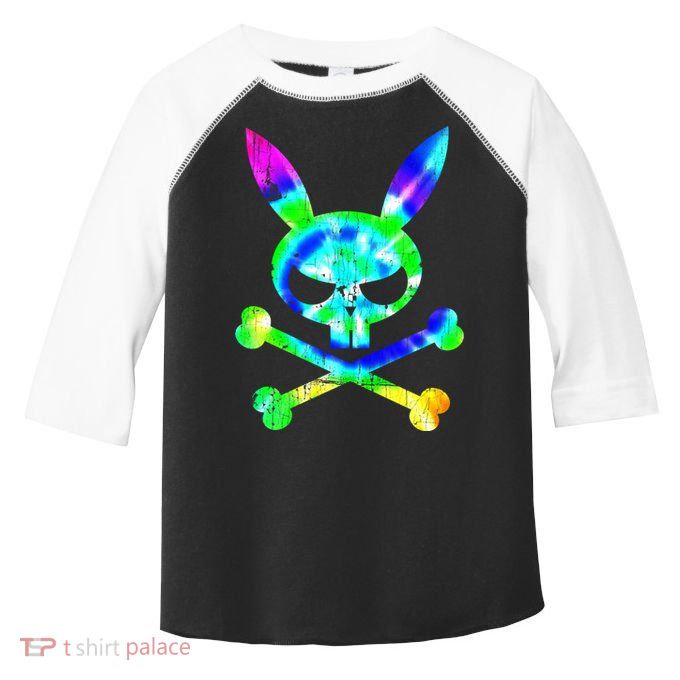 Scary Skull And Crossbones Bad Rabbit Horror Bunny Tie Dye Gift Toddler Fine Jersey T-Shirt