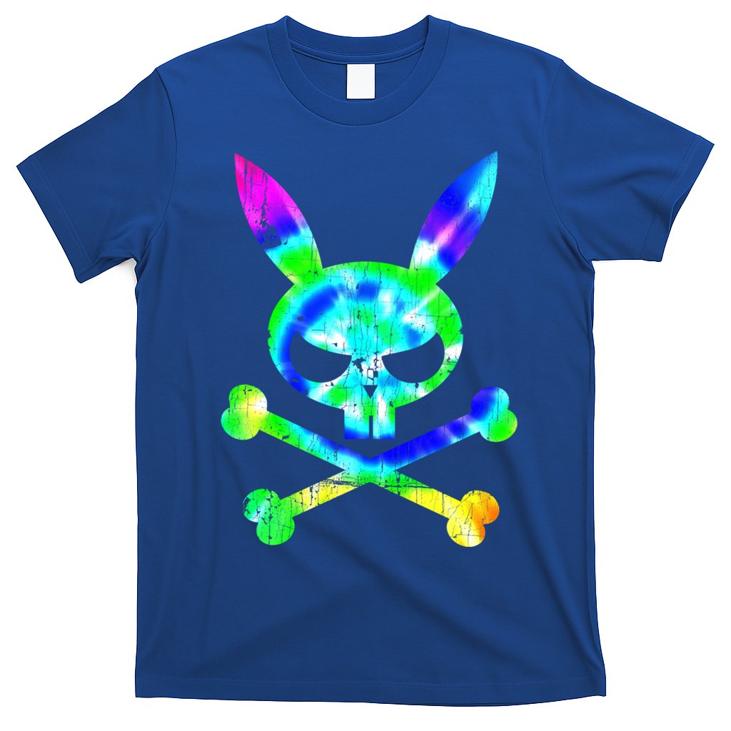 Scary Skull And Crossbones Bad Rabbit Horror Bunny Tie Dye Gift T-Shirt