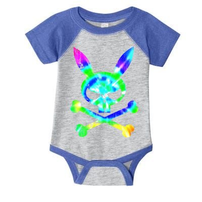 Scary Skull And Crossbones Bad Rabbit Horror Bunny Tie Dye Gift Infant Baby Jersey Bodysuit