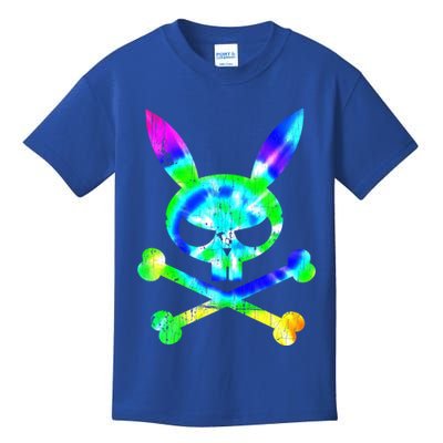 Scary Skull And Crossbones Bad Rabbit Horror Bunny Tie Dye Gift Kids T-Shirt