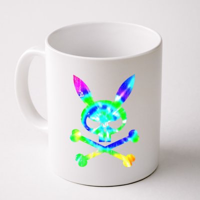 Scary Skull And Crossbones Bad Rabbit Horror Bunny Tie Dye Gift Coffee Mug