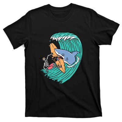 Surfing Sharks Attack Surfers Gift T-Shirt