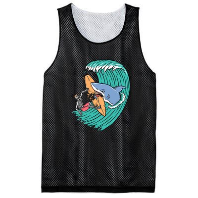 Surfing Sharks Attack Surfers Gift Mesh Reversible Basketball Jersey Tank