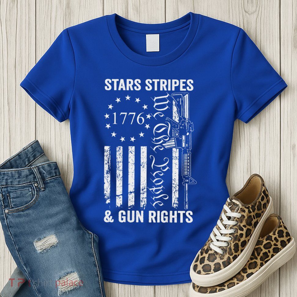 Stars Stripes And Gun Rights Pro Guns 2nd Amendment Womens T-Shirt