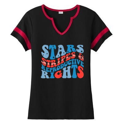 Stars Stripes And Equal Rights 4th Of July Ladies Halftime Notch Neck Tee