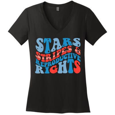 Stars Stripes And Equal Rights 4th Of July Women's V-Neck T-Shirt