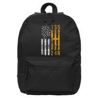 Stick Shift American Flag Muscle Car Mechanic 16 in Basic Backpack