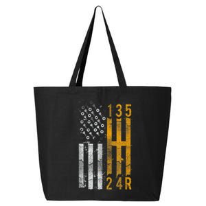 Stick Shift American Flag Muscle Car Mechanic 25L Jumbo Tote