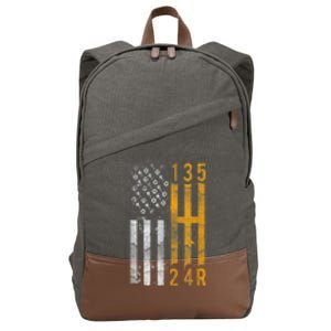 Stick Shift American Flag Muscle Car Mechanic Cotton Canvas Backpack