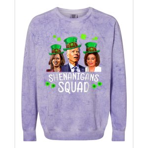 Shenanigans Squad Anti Biden Shamrock St Patrick's Day Funny Colorblast Crewneck Sweatshirt